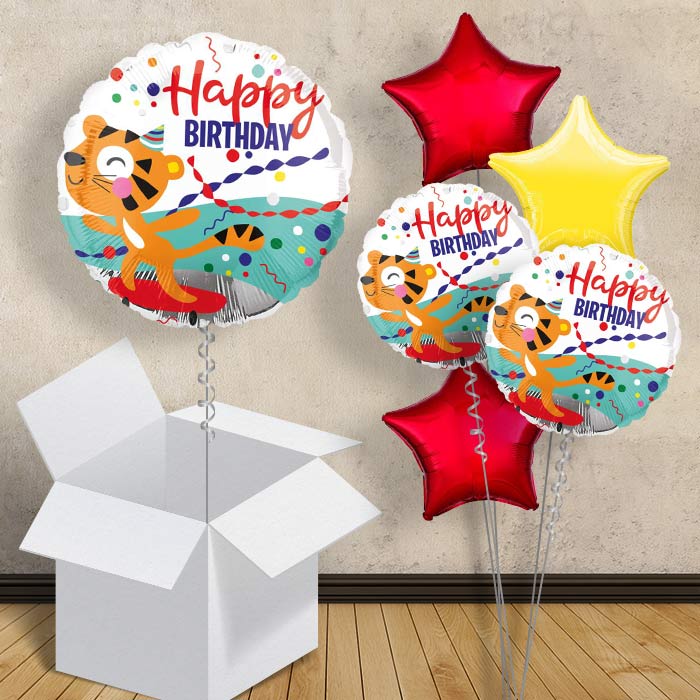 Tiger Happy Birthday Helium Balloon in a Box - 1 Balloon | Party Save Smile