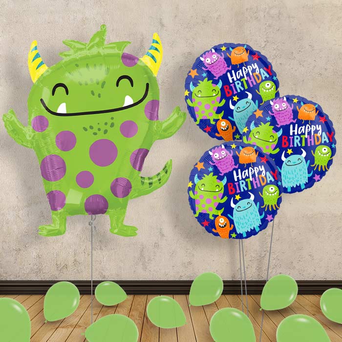 Green Monster Balloon Bouquet Delivery - Themed Bouquet and Latex | Party Save Smile