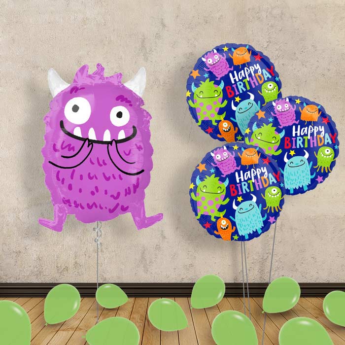 Purple Monster Balloon Bouquet Delivery - Themed Bouquet and Latex | Party Save Smile