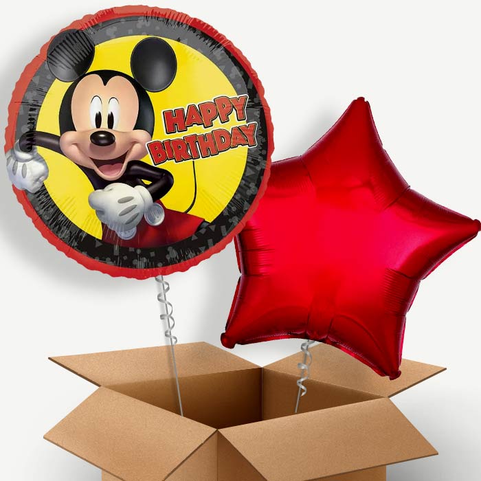 Mickey Mouse Forever Happy Birthday Helium Balloon Pair | Party Save Smile