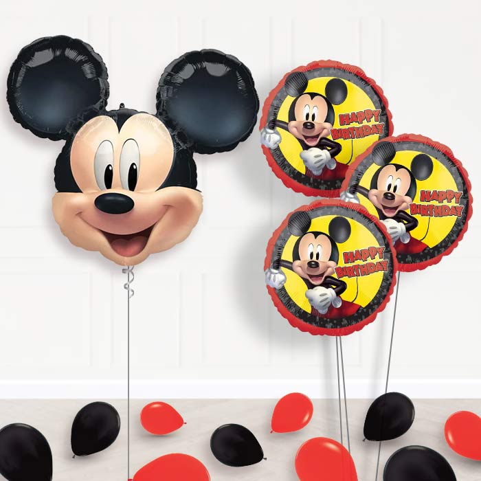 Giant Mickey Mouse Forever Balloon Bouquet Delivery - 1 x Giant Balloon with Themed Bouquet and Latex | Party Save Smile