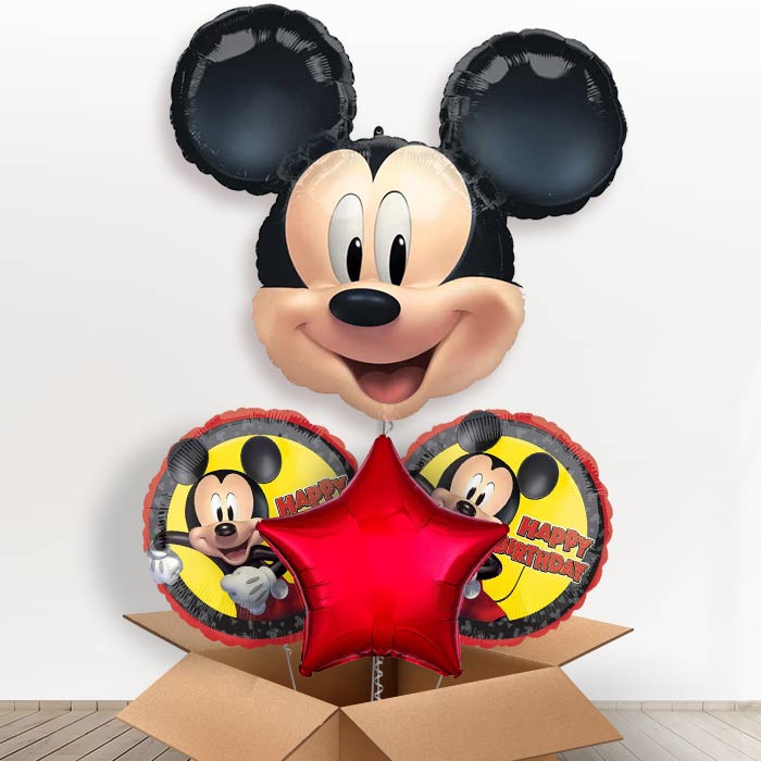 Giant Mickey Mouse Forever Helium Balloon in a Box-1 x Giant Balloon and 2 Themed Balloons and 1 Plain Balloon