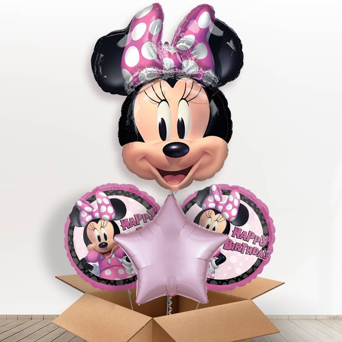 Giant Minnie Mouse Forever Helium Balloon in a Box-1 x Giant Balloon and 2 Themed Balloons and 1 Plain Balloon