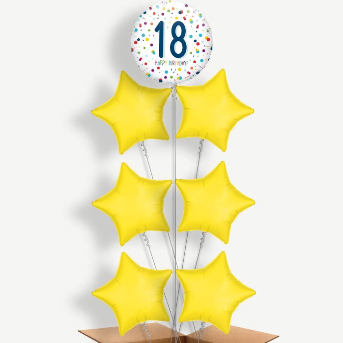 Rainbow Spots 18th Birthday Helium Balloon Arrangement | Party Save Smile