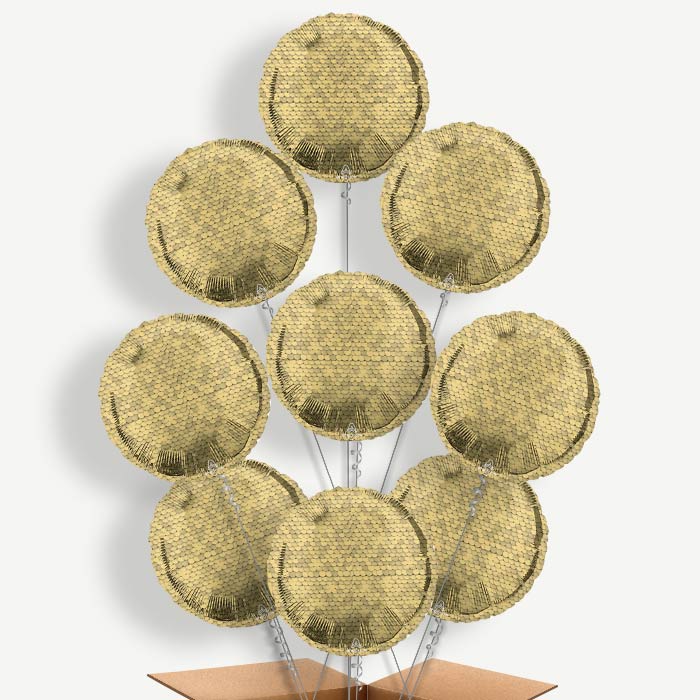 Glitter Gold Sequins Helium Balloon Bundle | Party Save Smile