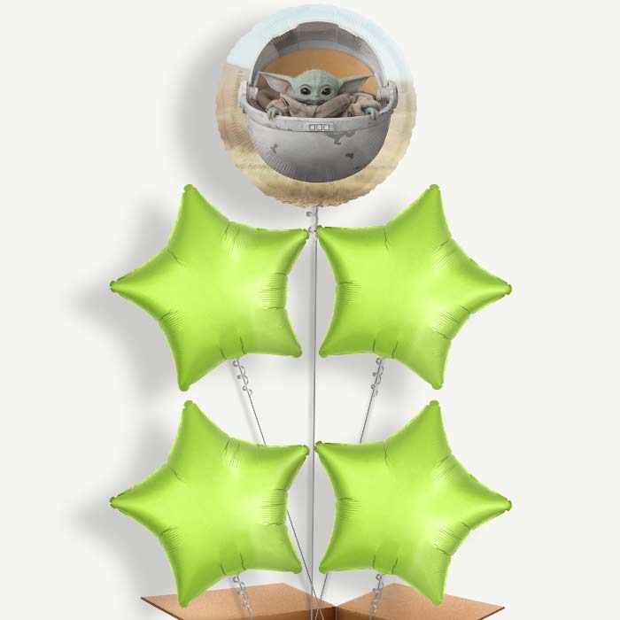 Mandalorian Balloon Clusters Inflated with Helium | Party Save Smile