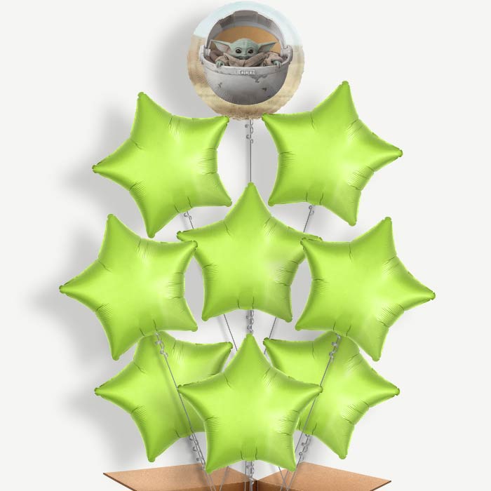 Mandalorian Balloon Bundle Inflated with Helium | Party Save Smile