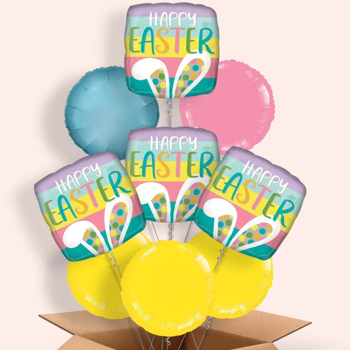 Happy Easter | Bunny Ears Helium Balloon in a Box - 9 Balloon | Party Save Smile