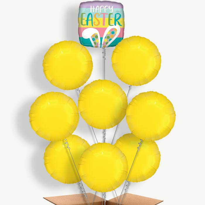 Happy Easter Bunny Ears Helium Balloon Bundle | Party Save Smile