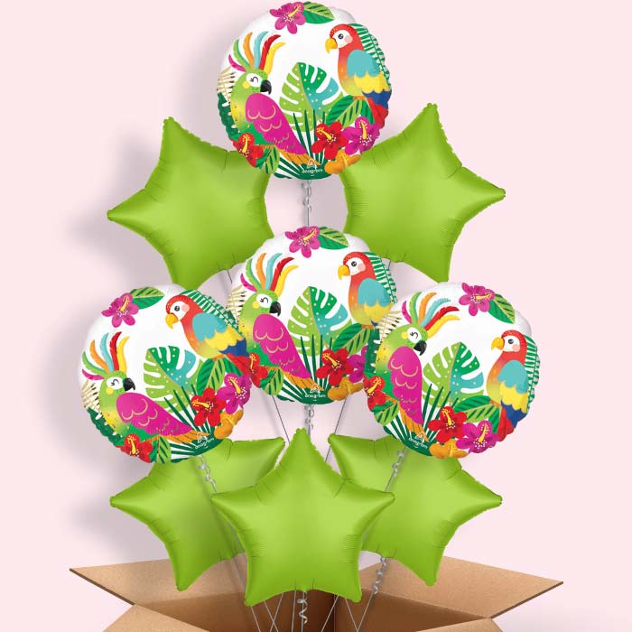 Tropical Paradise Summer Helium Balloon in a Box - 9 Balloons | Party Save Smile