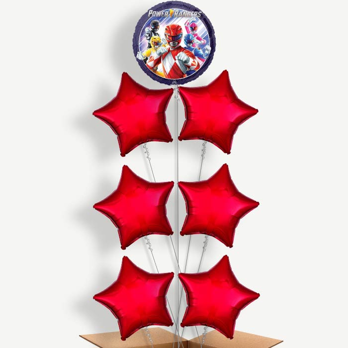 Power Ranger Balloon Arrangement Inflated with Helium | Party Save Smile