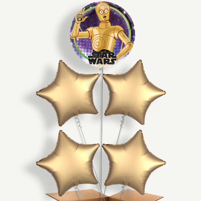 Star Wars C3-PO Helium Balloon Cluster | Party Save Smile