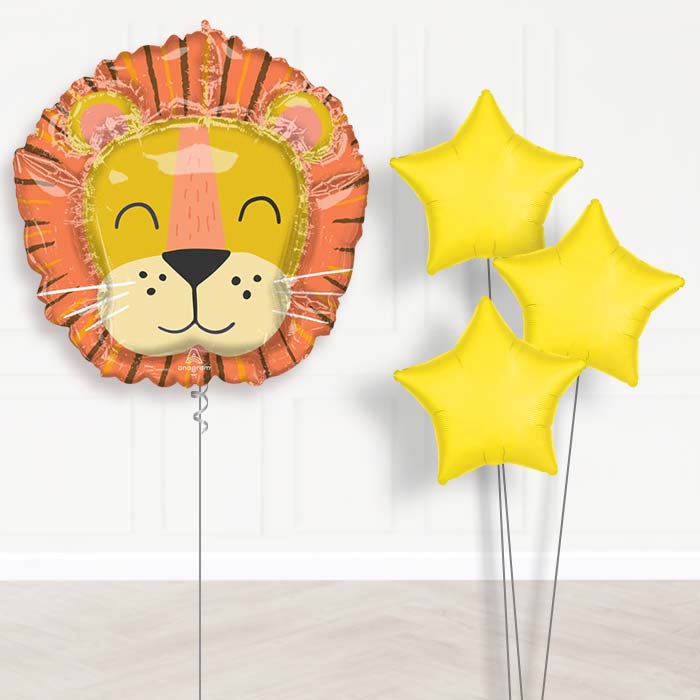 Get Wild Lion Head Balloon Bouquet Delivery - Plain Bouquet | Party Save Smile