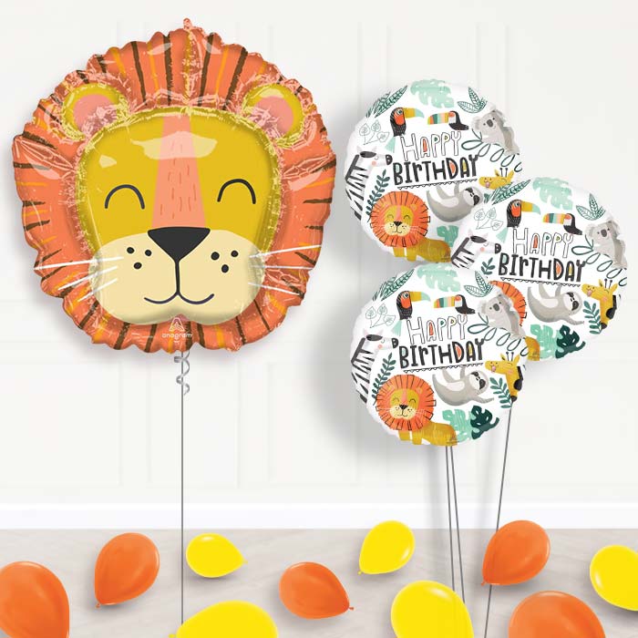 Get Wild Lion Head Balloon Bouquet Delivery - Themed Bouquet and Latex | Party Save Smile