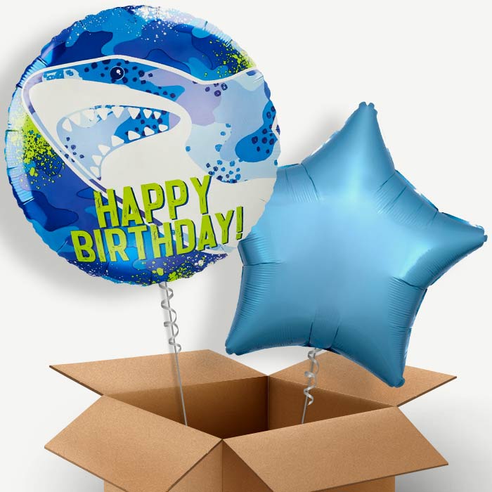 Shark Birthday Helium Balloon Two | Party Save Smile