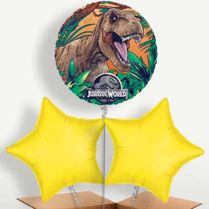 Jurassic World Dominion Balloon Bunches inflated with Helium | Party Save Smile