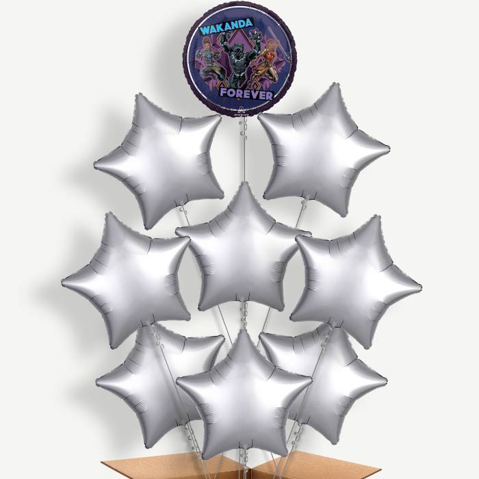 Black Panther Balloon Bundle Inflated with Helium | Party Save Smile