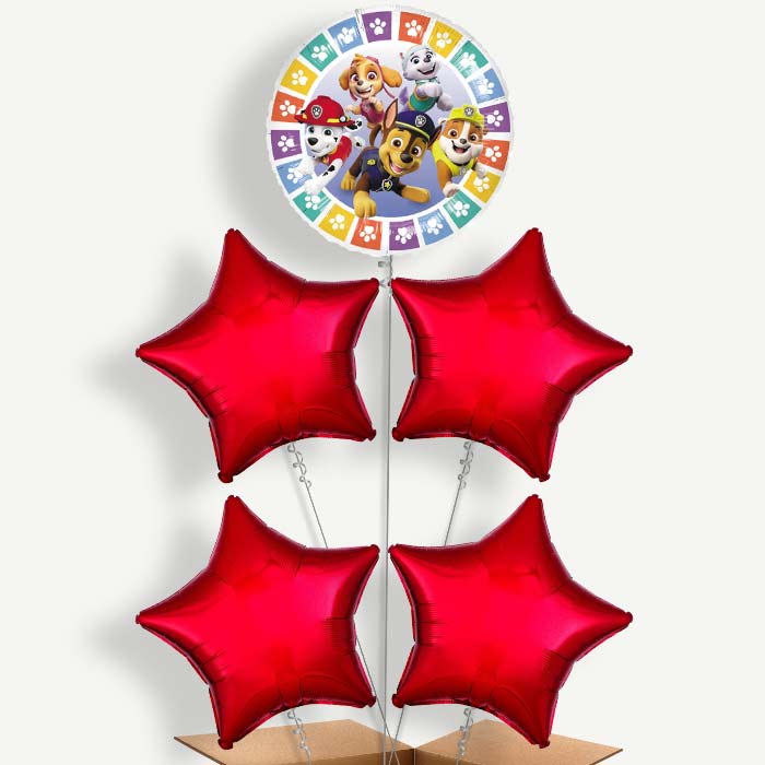 Colourful Paw Patrol Balloon Cluster Inflated with Helium | Party Save Smile