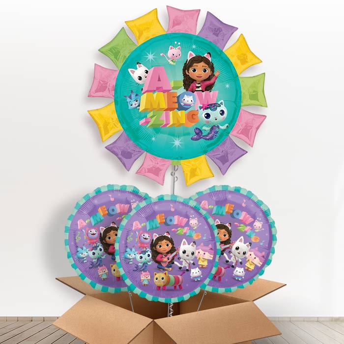Gabby’s Dollhouse Giant Helium Balloon in a Box - With 3 Themed Balloons | Party Save Smile