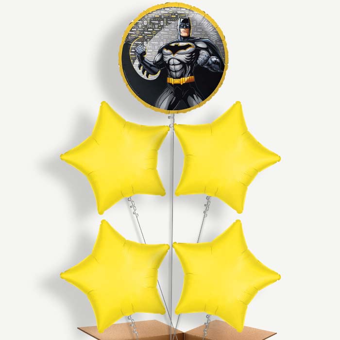 Batman Superhero Balloon Cluster Inflated with Helium | Party Save Smile