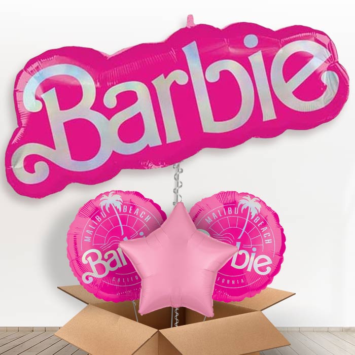 Barbie Shapes Helium Balloon in a Box-1 x Giant Balloon and 2 Themed Balloons and 1 Plain Balloon