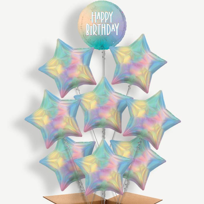 Pastel Dream Happy Birthday Helium Balloon Bundle | Party Save Smile