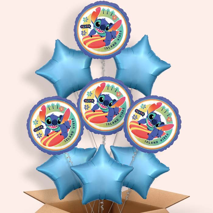 Stitch Helium Balloon in a Box - 9 Balloons | Party Save Smile