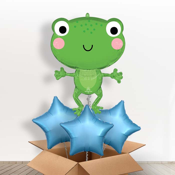 Giant Frog Helium Balloon in a Box - With 3 Plain Balloons | Party Save Smile