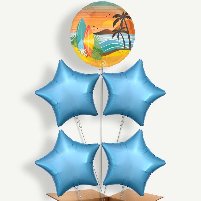 Beach Life Tropical Balloon Cluster Inflated with Helium | Party Save Smile