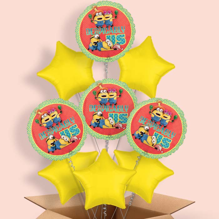 Despicable Me 4 Helium Balloon in a Box - 9 Balloons | Party Save Smile