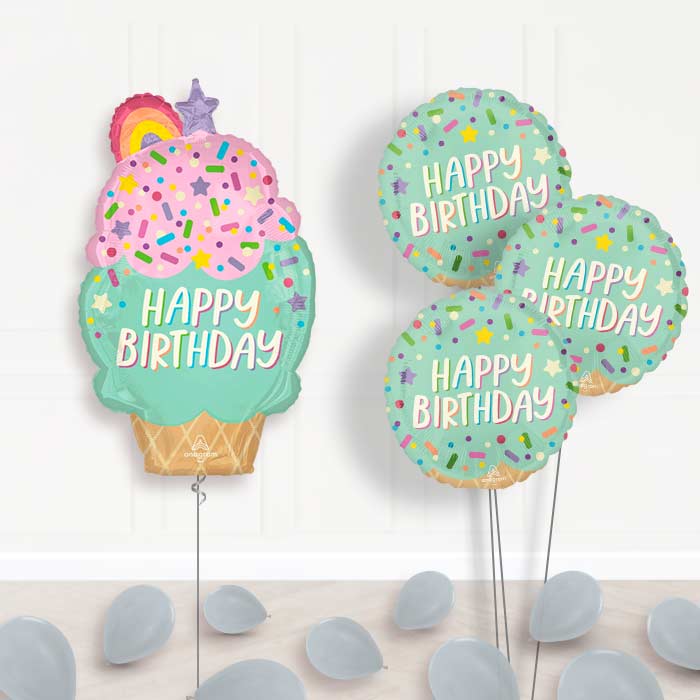 Giant Ice Cream Cone Balloon Bouquet Delivery - Themed Bouquet and Latex | Party Save Smile