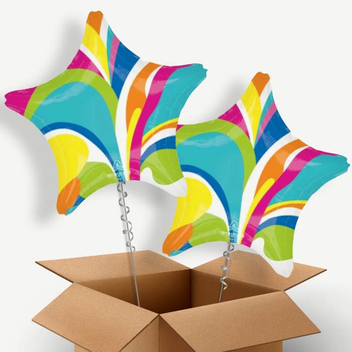 Vibrant Marble Star Helium Balloon Two | Party Save Smile