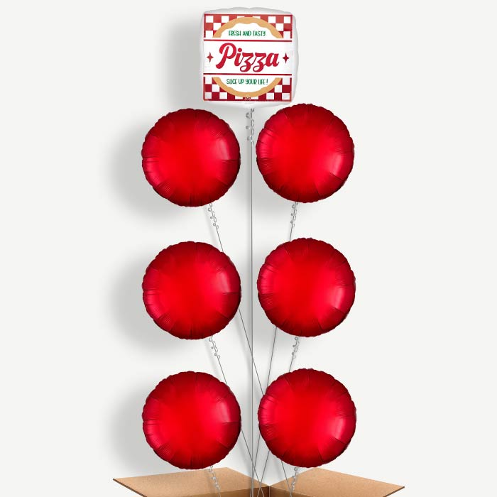 Pizza Party Balloon Arrangement Inflated with Helium | Party Save Smile