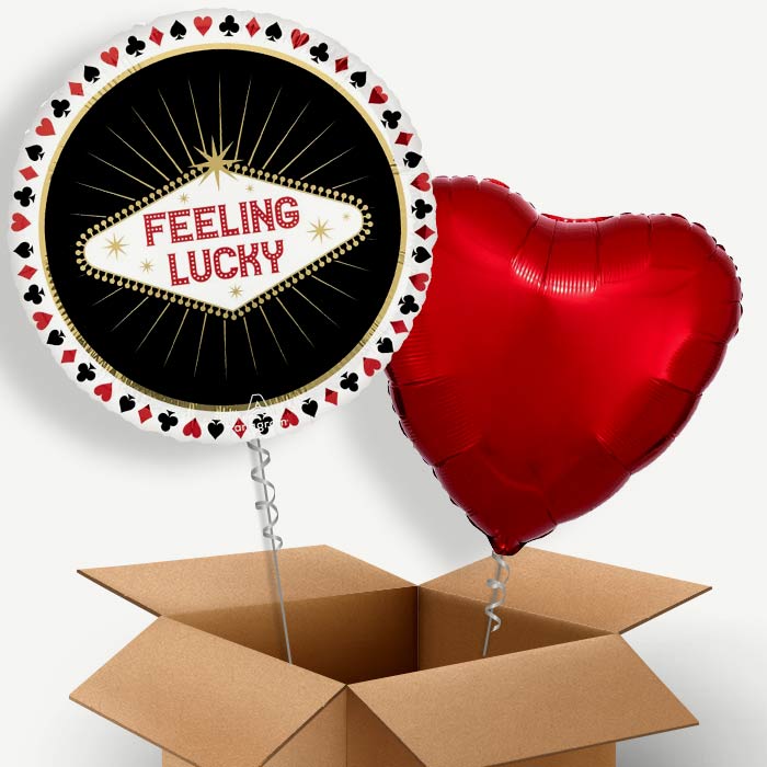 Feeling Lucky Casino Helium Balloon Duo | Party Save Smile