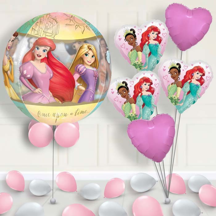 Disney Princesses Orbz Balloon with Balloon Bouquet - 1 x Orbz Balloon with 5 Bouquet (mixed) | Party Save Smile