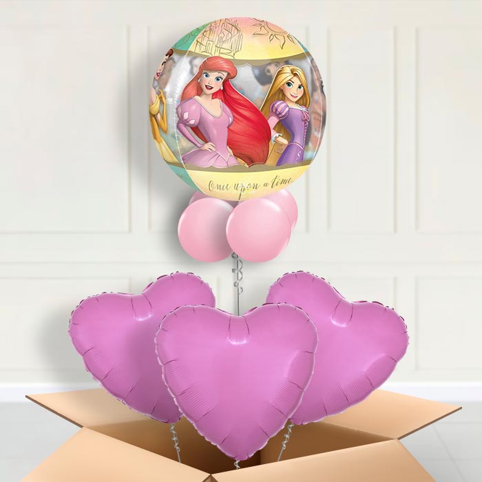 Disney Princesses Orbz Helium Balloon in a Box - Orbz Balloon with 3 Balloons | Party Save Smile