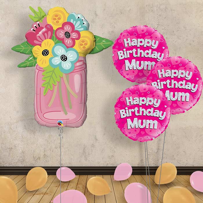 Happy Birthday Mum Balloon Delivery - Themed Bouquet and Latex | Party Save Smile