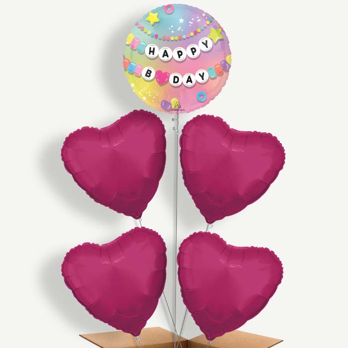 Best Friend Happy Birthday Helium Cluster Balloons | Party Save Smile