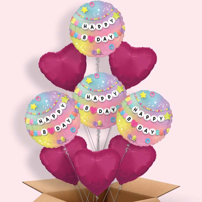 Best Friend Happy Birthday Helium Balloon in a Box - 9 Balloons | Party Save Smile