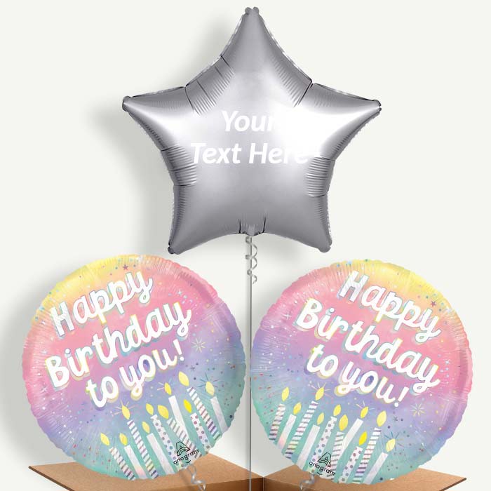 Personalisable Birthday Cake Candles Birthday Helium Balloons | Party Save Smile