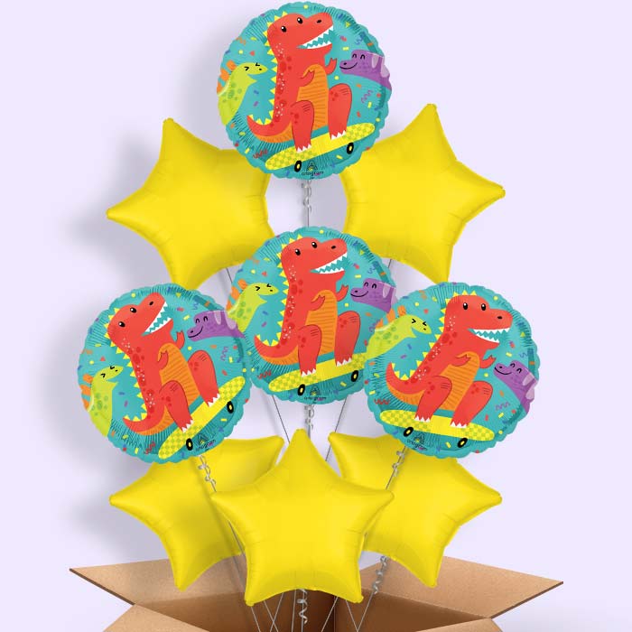 Cool Dinosaurs Helium Balloon in a Box - 9 Balloons | Party Save Smile