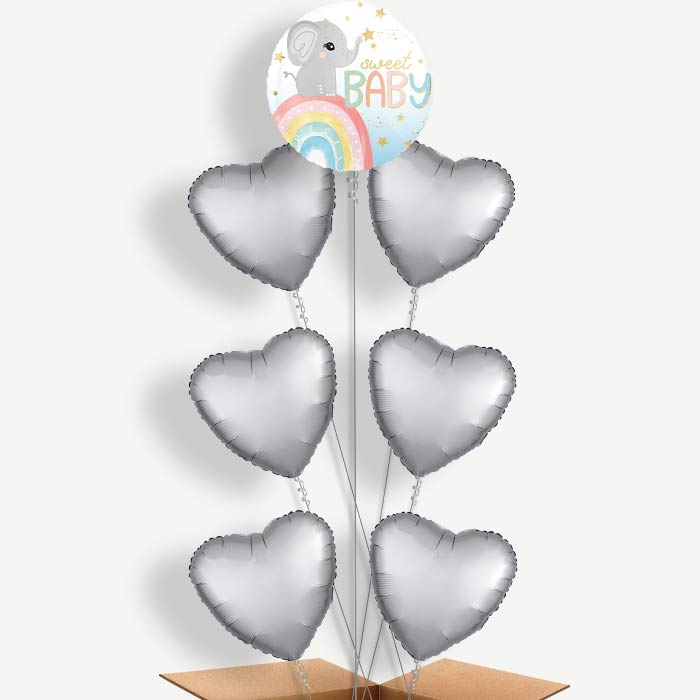 Sweet Baby Elephant Helium Balloon Arrangement | Party Save Smile