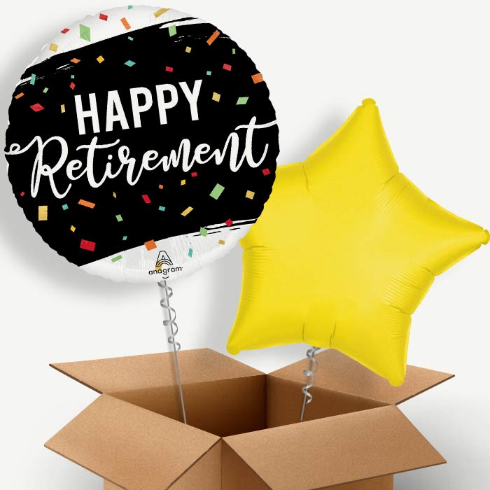Happy Retirement Dots Helium Balloon Two | Party Save Smile