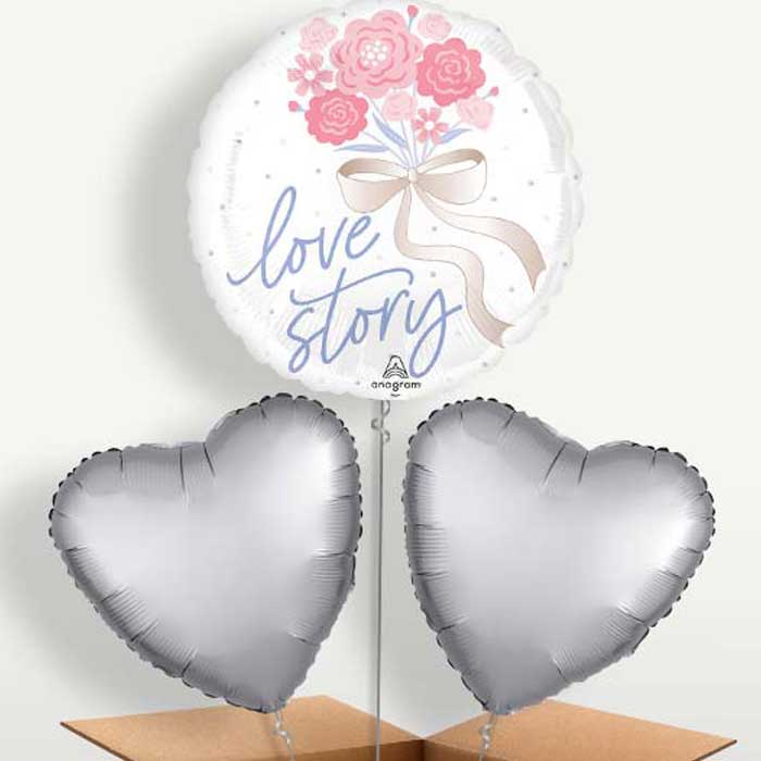 Floral Wedding Tying the Knot Bunch of Balloons (Trio)