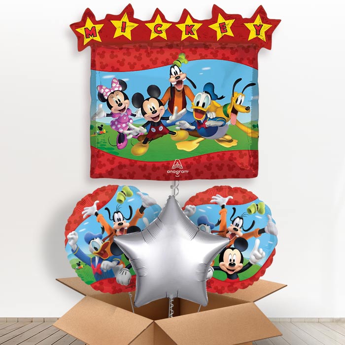 Mickey Mouse & Friends Helium Balloon in a Box-1 x Giant Balloon and 2 Themed Balloons and 1 Plain Balloon