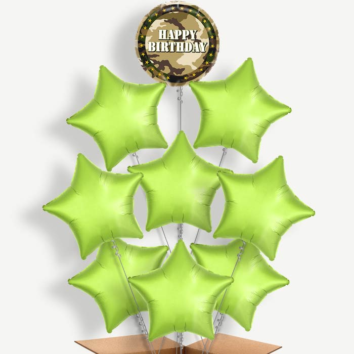 Camo Army Happy Birthday Helium Balloon Bundle | Party Save Smile