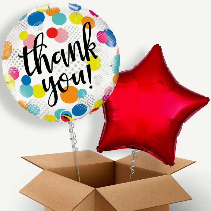 Thank You Polka Dots Helium Balloon Two | Party Save Smile
