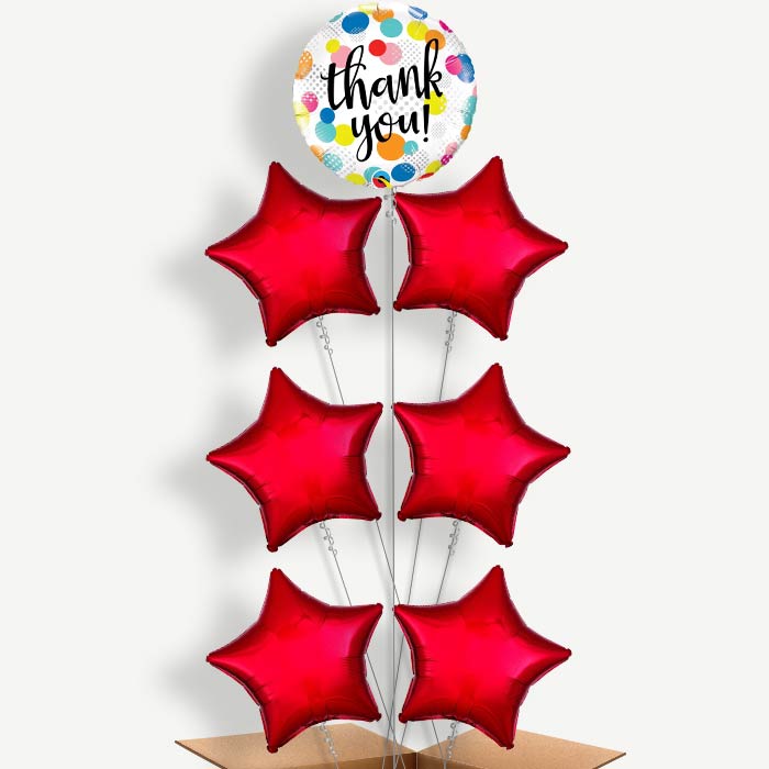 Thank You Polka Dots Helium Balloon Arrangement | Party Save Smile