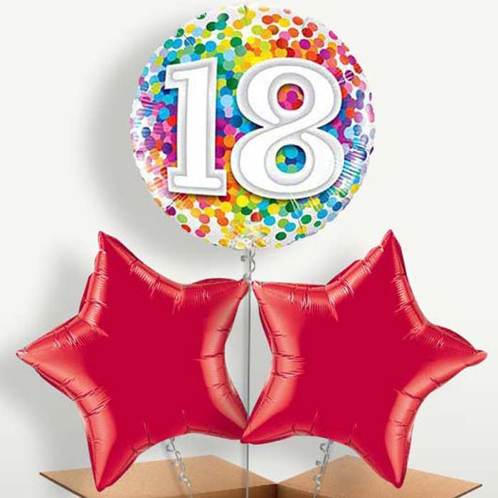 Multicoloured 18th Birthday Balloon Bunches | Party Save Smile