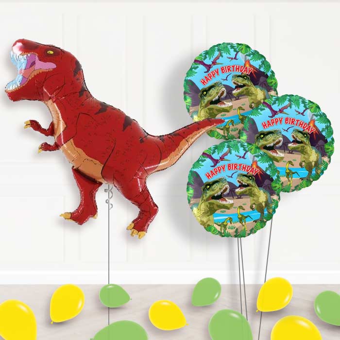 Giant T Rex Balloon Bouquet in a Box Gift - Themed Bouquet and Latex | Party Save Smile